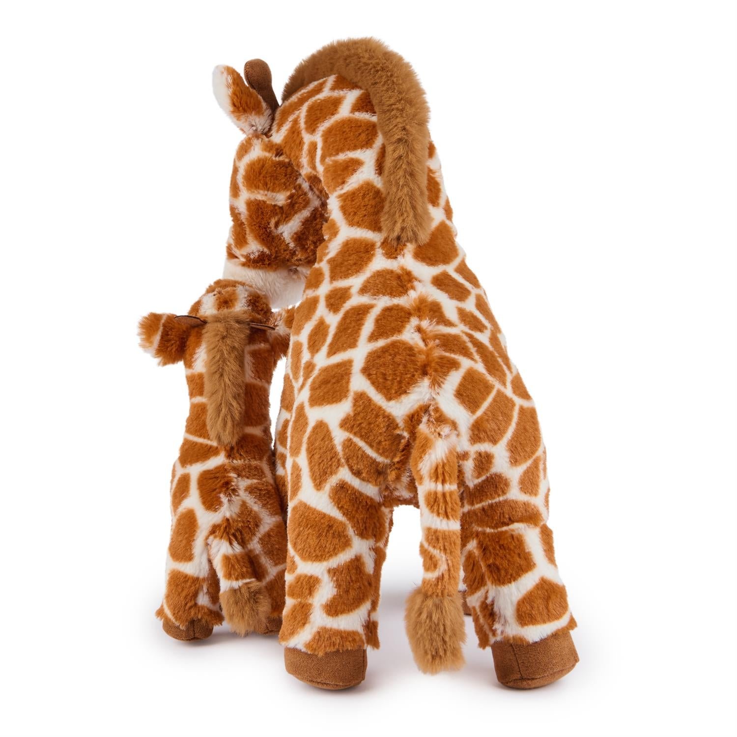 Plush giraffe toy on a white background